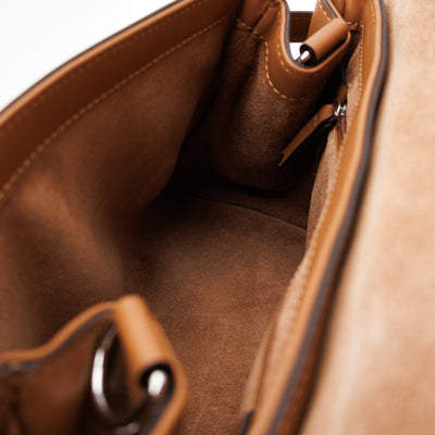 Mini Alexa Teak Mesh Smooth Calfskin Leather