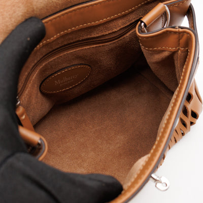 Mini Alexa Teak Mesh Smooth Calfskin Leather