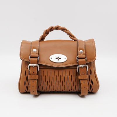 Mini Alexa Teak Mesh Smooth Calfskin Leather