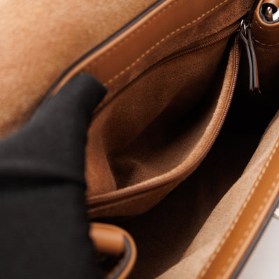 Mini Alexa Teak Mesh Smooth Calfskin Leather