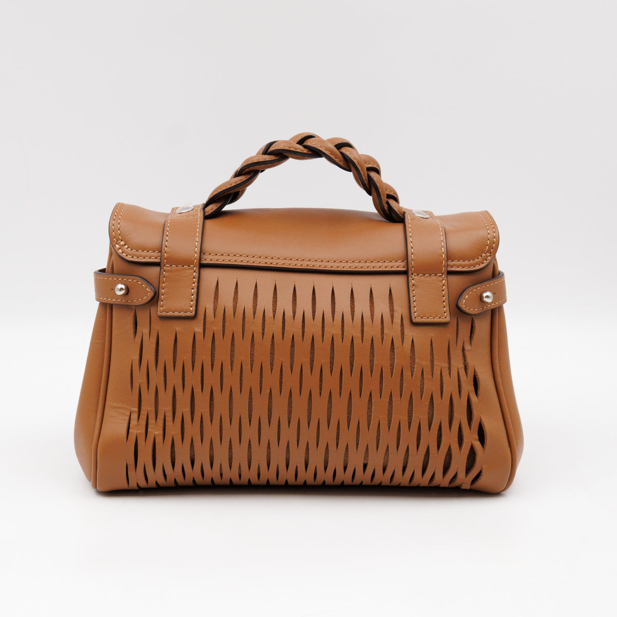 Mini Alexa Teak Mesh Smooth Calfskin Leather
