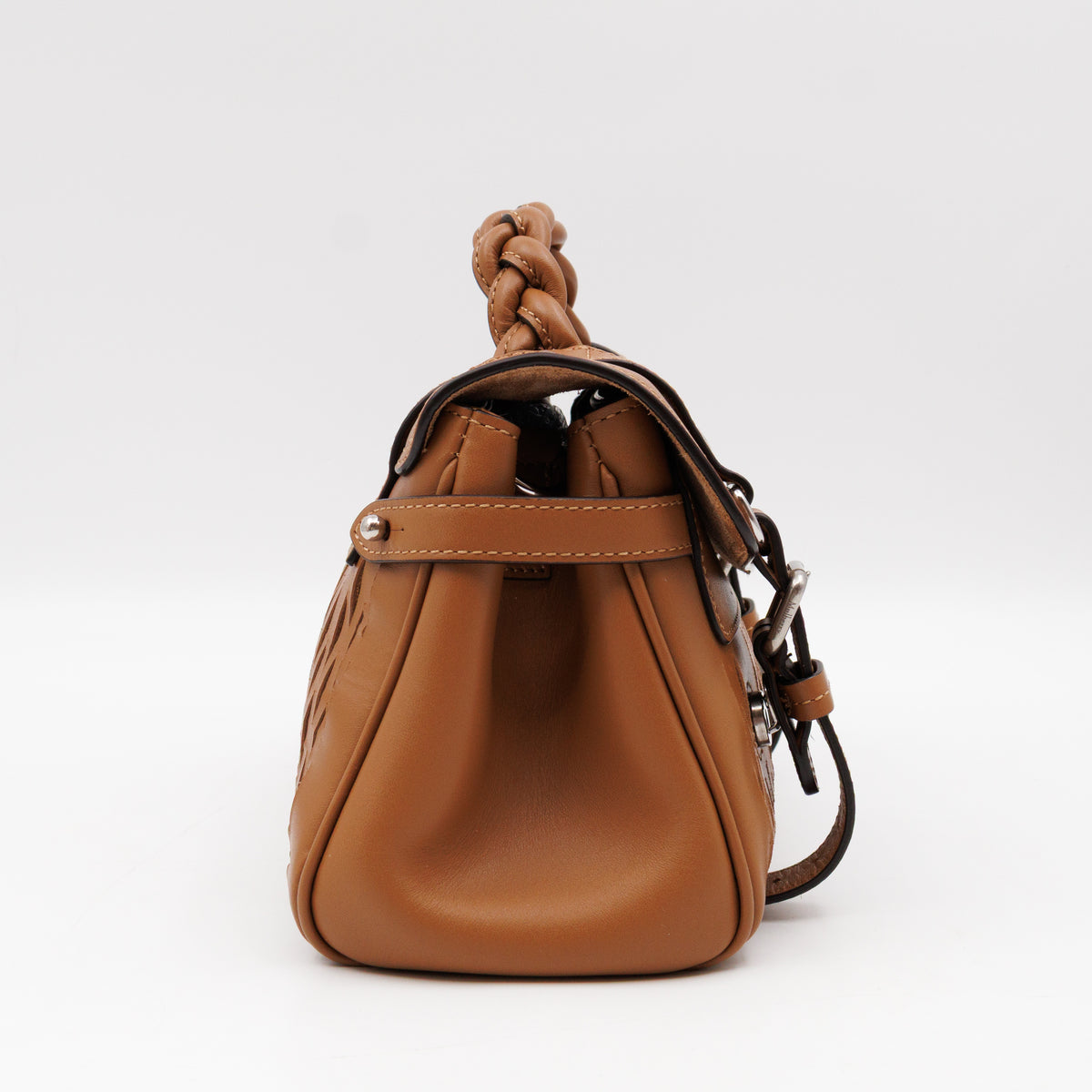 Mini Alexa Teak Mesh Smooth Calfskin Leather