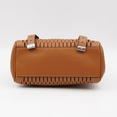 Mini Alexa Teak Mesh Smooth Calfskin Leather