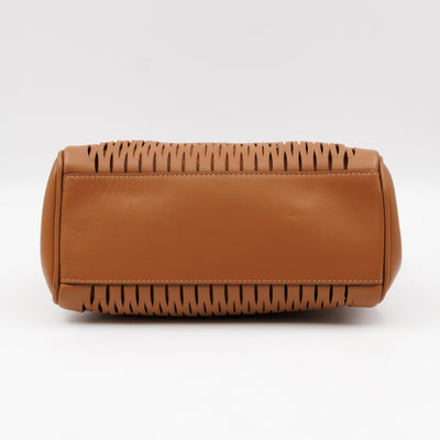 Mini Alexa Teak Mesh Smooth Calfskin Leather