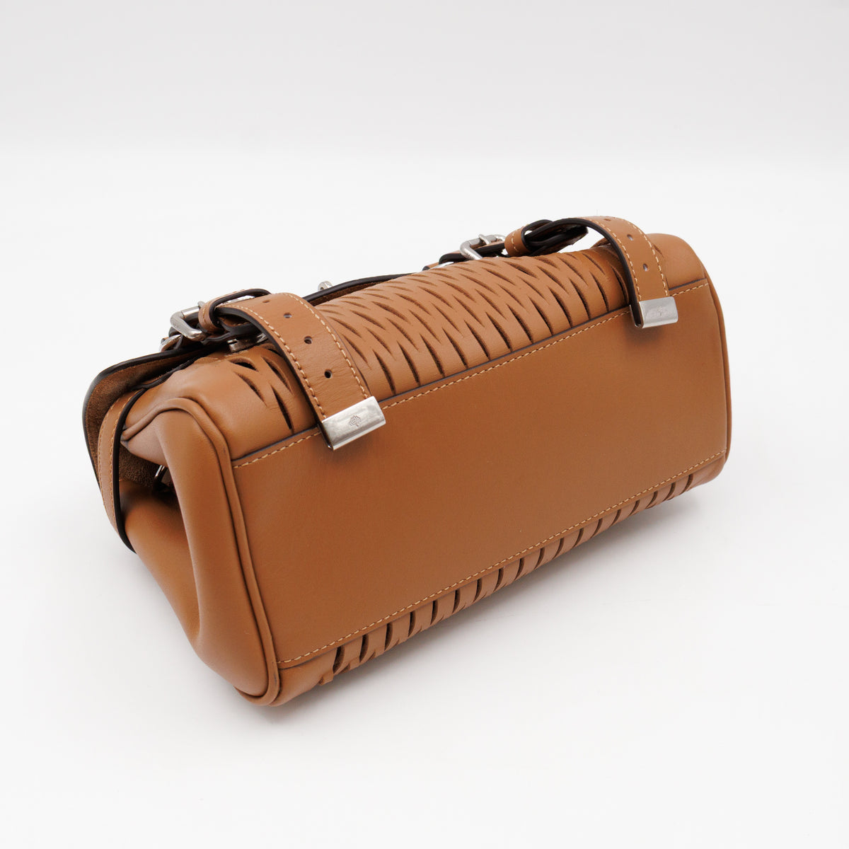 Mini Alexa Teak Mesh Smooth Calfskin Leather