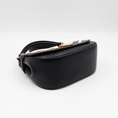 Amberley Small Pearl Satchel Black Leather