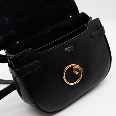 Amberley Small Pearl Satchel Black Leather