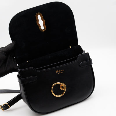 Amberley Small Pearl Satchel Black Leather