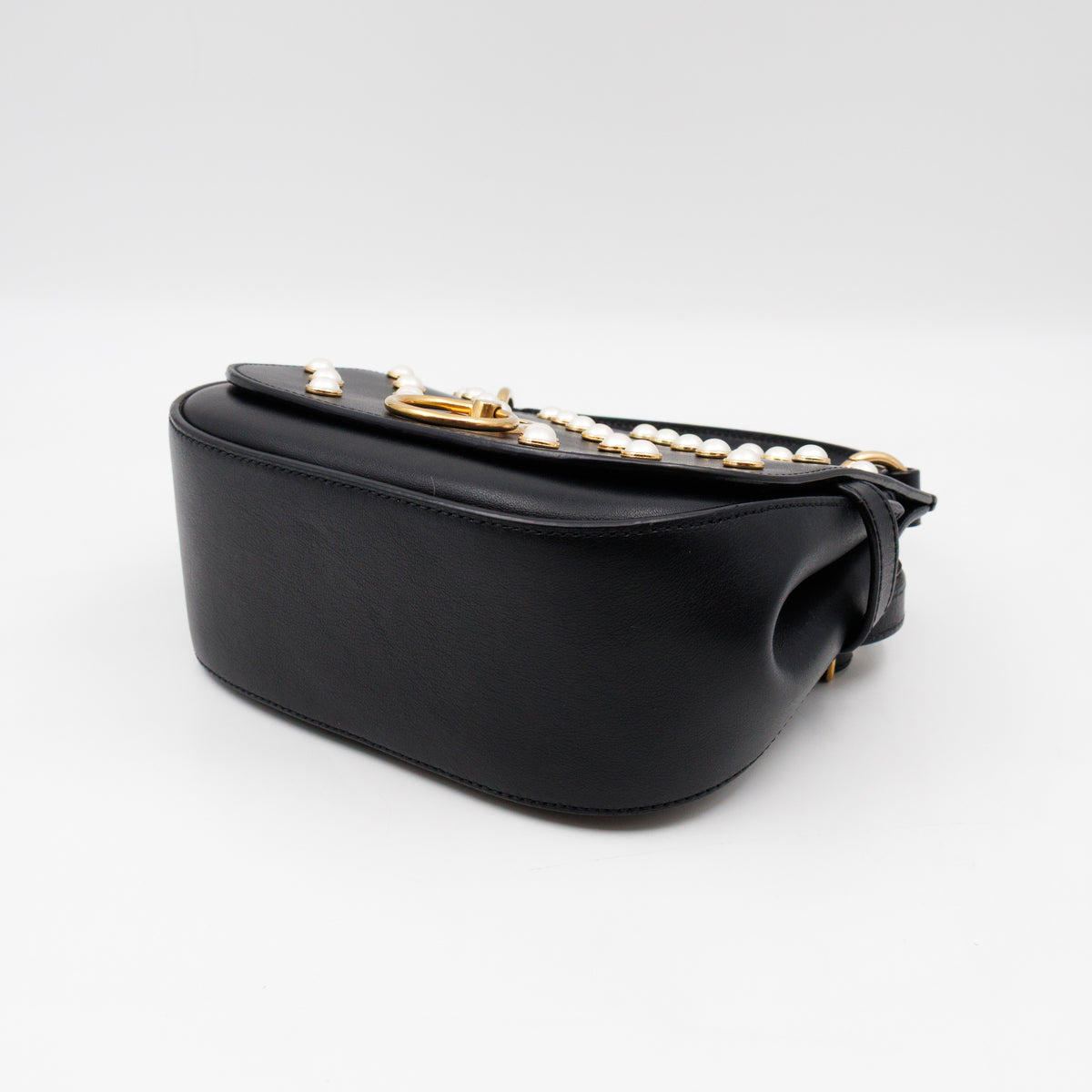 Amberley Small Pearl Satchel Black Leather