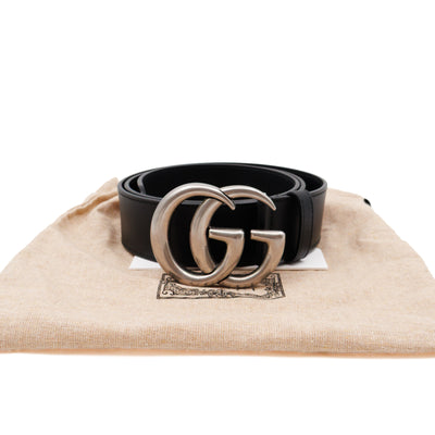 GG Marmont Wide Belt Black Leather 90/36