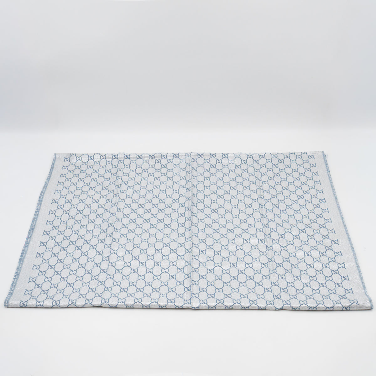 Metallic Guccissima Scarf Periwinkle Silver