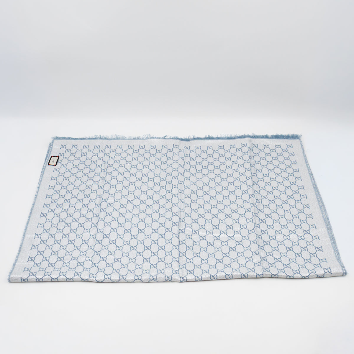 Metallic Guccissima Scarf Periwinkle Silver