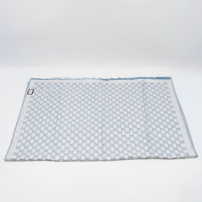 Metallic Guccissima Scarf Periwinkle Silver