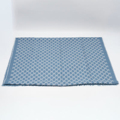 Metallic Guccissima Scarf Periwinkle Silver