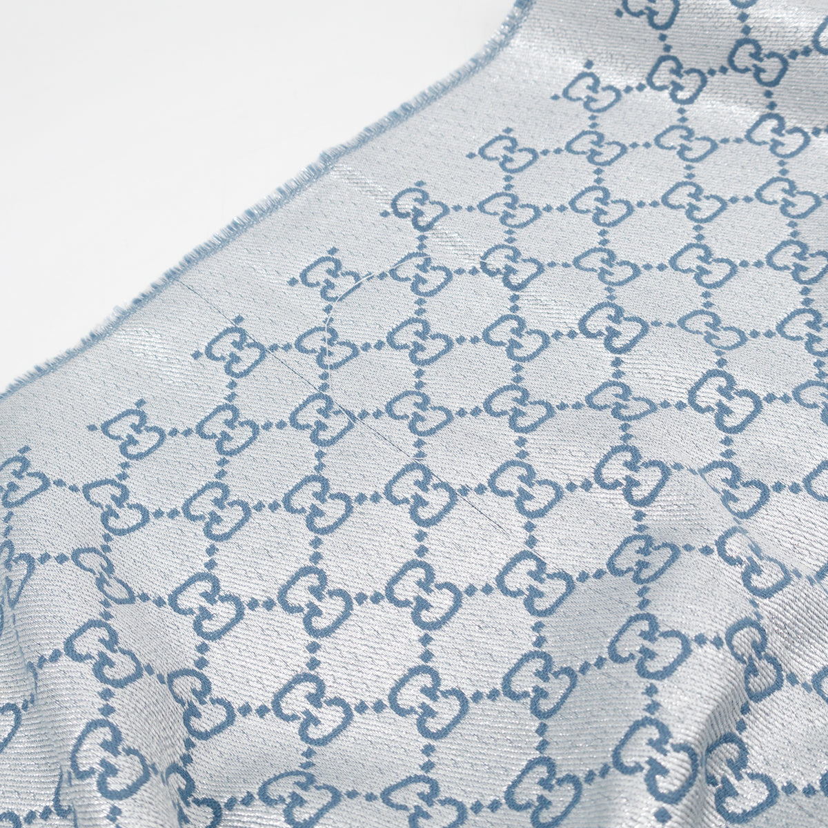 Metallic Guccissima Scarf Periwinkle Silver