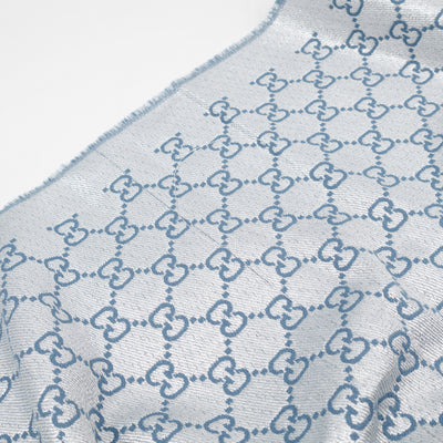Metallic Guccissima Scarf Periwinkle Silver
