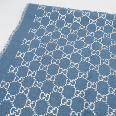 Metallic Guccissima Scarf Periwinkle Silver