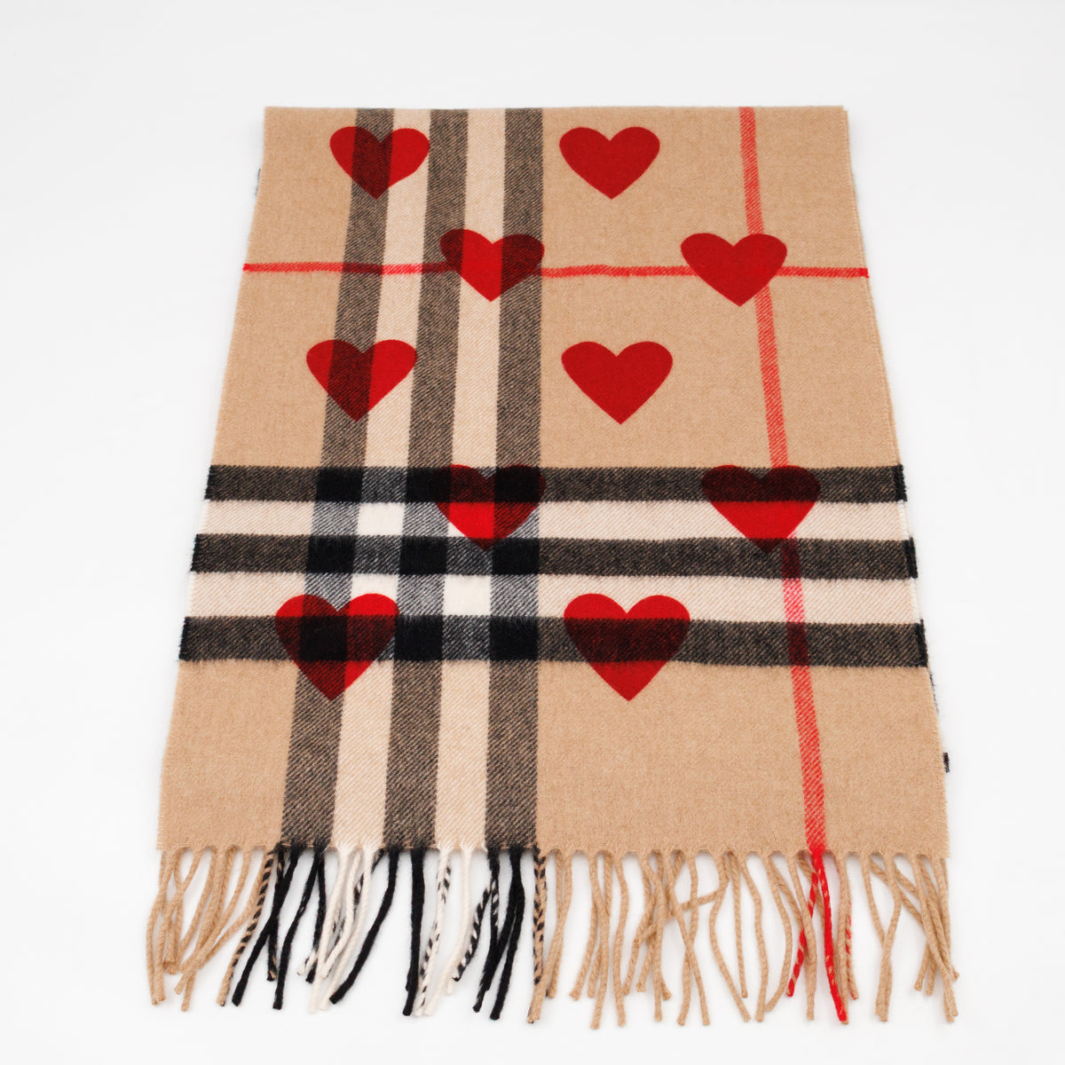 Cashmere Reversible Scarf Nova Check Heart Print