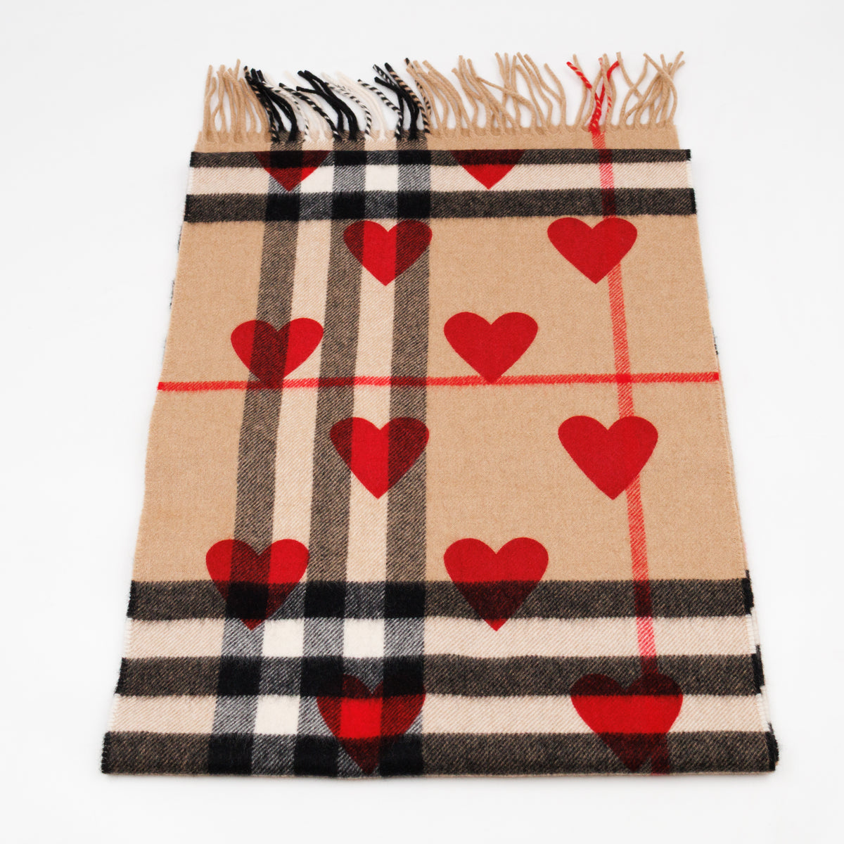 Cashmere Reversible Scarf Nova Check Heart Print