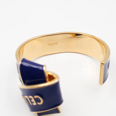 Ribbon Knotted Cuff Bracelet Navy