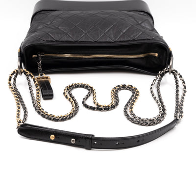 Gabrielle Hobo Large Black Calf Leather