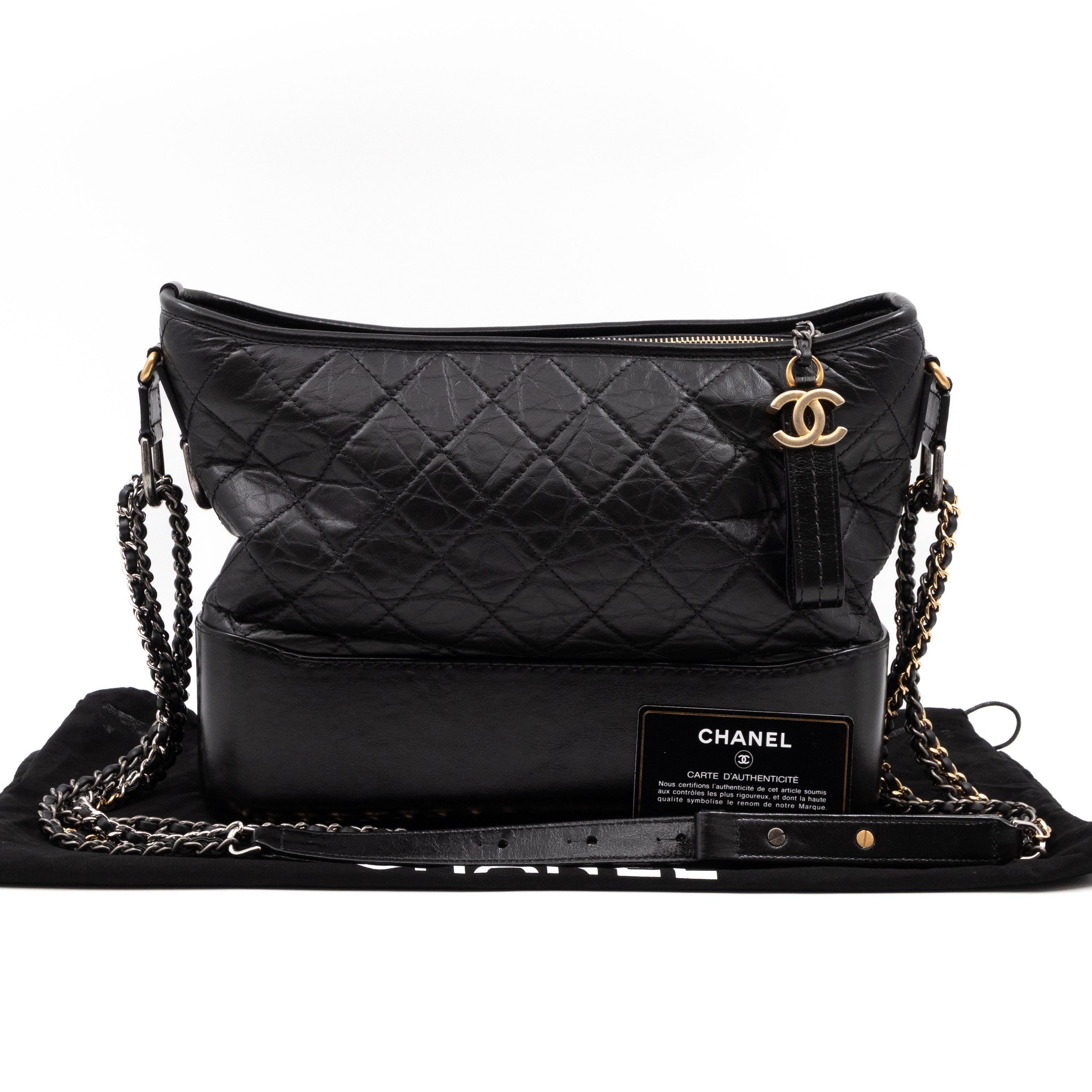 Gabrielle Hobo Large Black Calf Leather