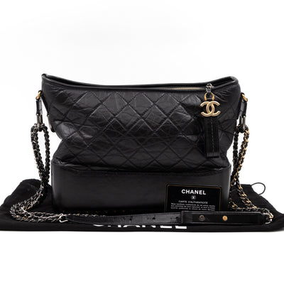 Gabrielle Hobo Large Black Calf Leather