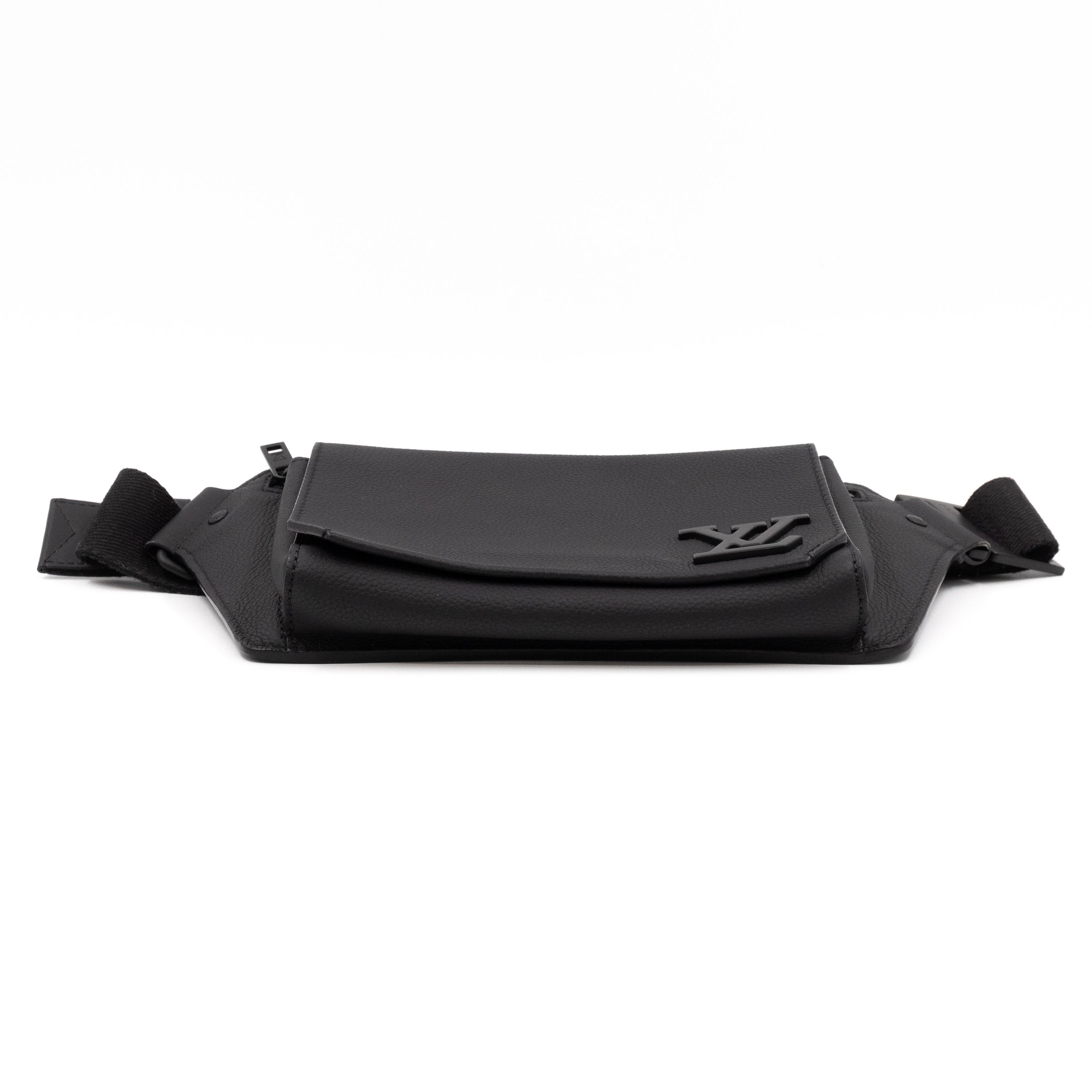 LV Aerogram Takeoff Sling Bag Black Leather