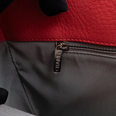 Executive Cerf Tote Coral Pink Leather Silver