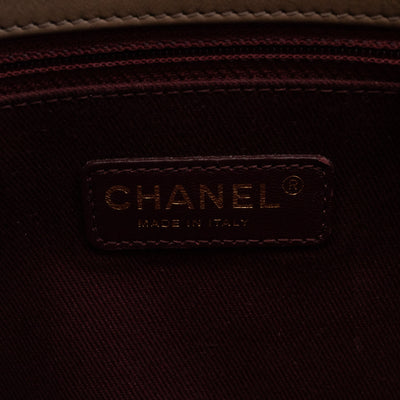 Paris-Dallas Medium Chic Stitch Tote Brown Calfskin Leather