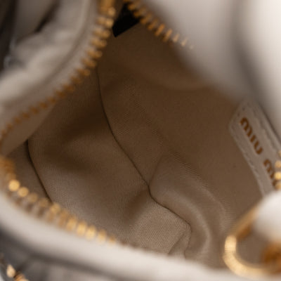 Wander Micro Hobo Bag White Matelassé Nappa Leather