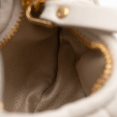 Wander Micro Hobo Bag White Matelassé Nappa Leather