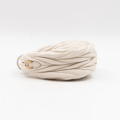 Wander Micro Hobo Bag White Matelassé Nappa Leather