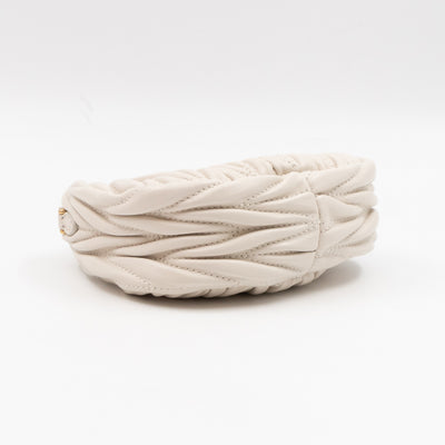 Wander Micro Hobo Bag White Matelassé Nappa Leather