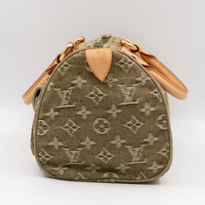 Neo Speedy Green Denim Monogram