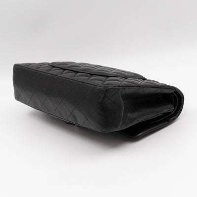 Classic Double Flap Medium Black Lambskin Leather Silver