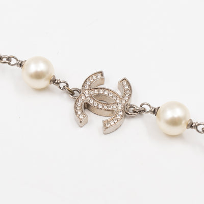 Pearl CC Crystal Long Necklace