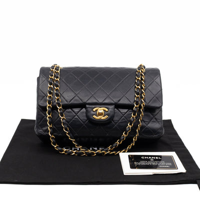 Classic Double Flap Bag Black Lambskin Gold