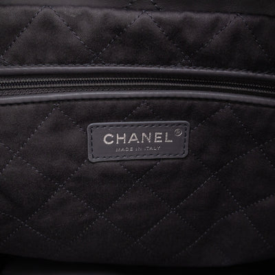 22 Small Dark Grey Calfskin Leather Silver