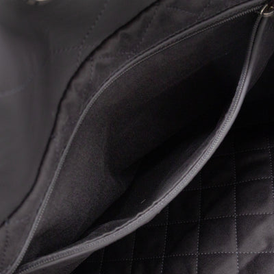 22 Small Dark Grey Calfskin Leather Silver