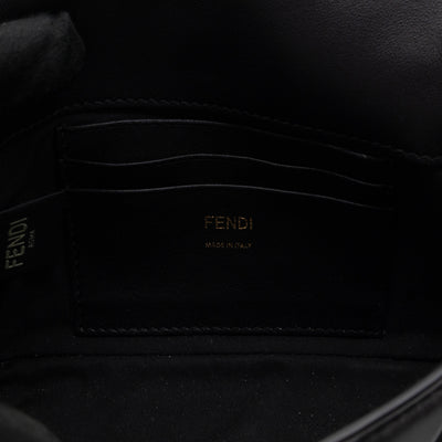 Mini Baguette Black FF Embossed Nappa Leather