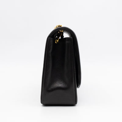 Diana Medium Black Lambskin Leather Gold