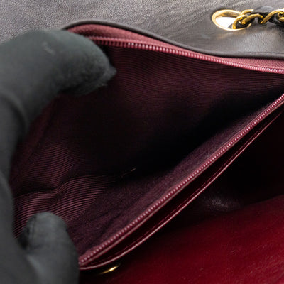 Diana Medium Black Lambskin Leather Gold