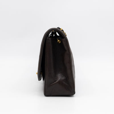 Diana Medium Black Lambskin Leather Gold
