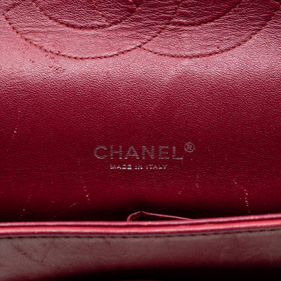 Classic Double Flap Maxi Red Patent Leather Silver