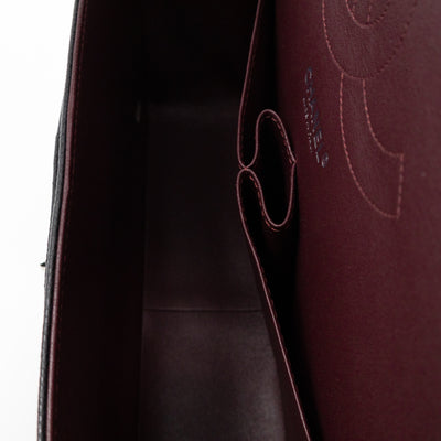 Classic Double Flap Jumbo Black Caviarskin Leather Silver