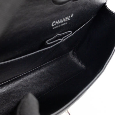 Classic Double Flap Medium Black Caviar Leather Silver