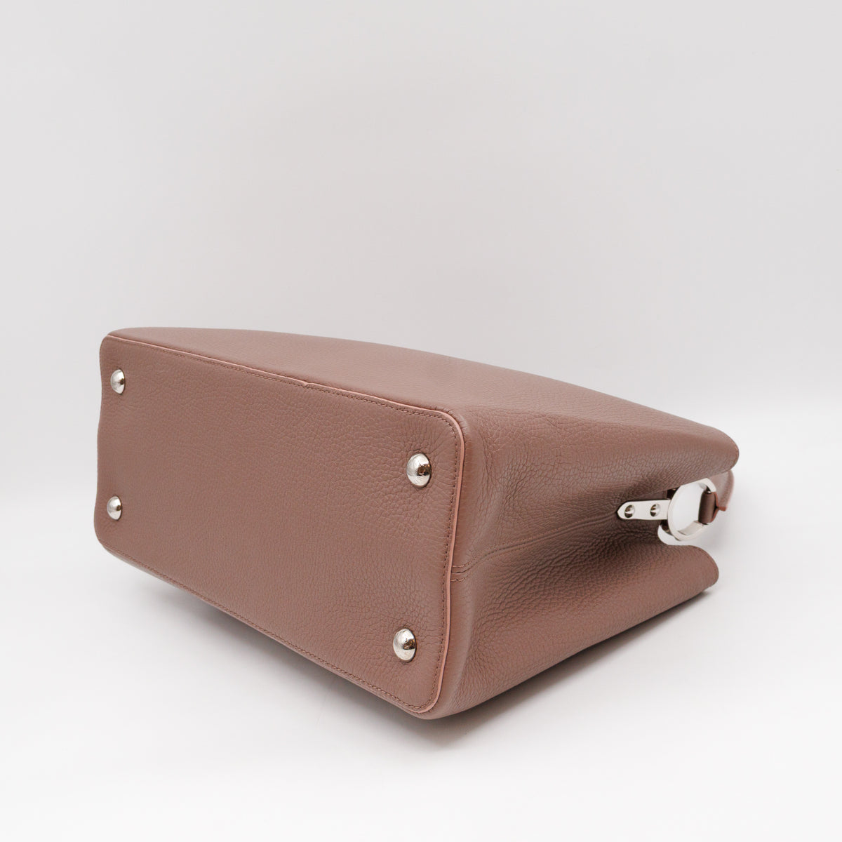 Capucines MM Taupe & Rose Taurillon Leather