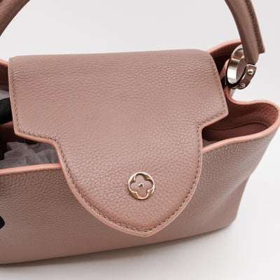Capucines MM Taupe & Rose Taurillon Leather