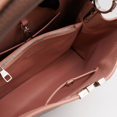 Capucines MM Taupe & Rose Taurillon Leather